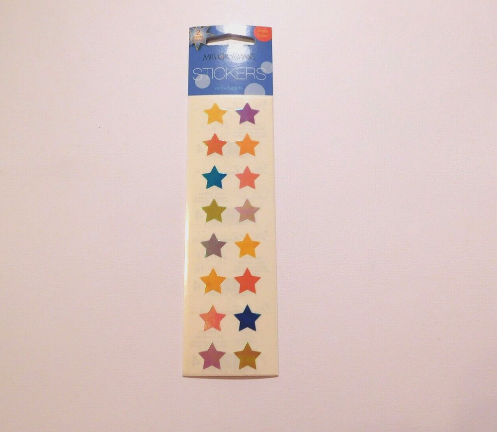 Mrs Grossman’s Stickers Lot 2 Strips Brand New Package~Opal Small Multi Star~HTF