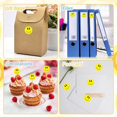 Smiling Face Stickers, 500PCS Happy Face Stickers, 1 Inch Yellow Happy Face Deca