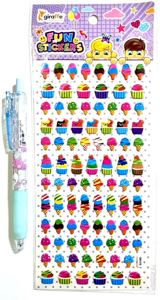 Tiny Puffy Food Ice Cream Stickers Scrapbooking Card Journal Planner