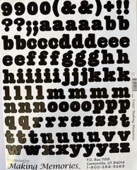 BLACK 3/4” ALPHABET Stickers(2 sheet)Making Memories•Letters •Numbers•Words•