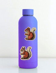 Vintage Style Squirrel Die Cut Stickers Set Scrapbooking Laptop Waterbottle