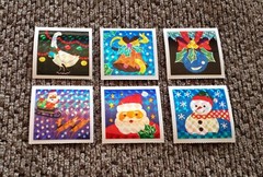 Vintage Great Sevens Stickers – 6 Asst’d Prism Christmas Mods – Great Cond!