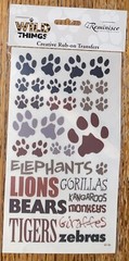 Reminisce Wild Thing Creative Rub-Ons Transfers Lions Tigers Bear Elephant Zebra