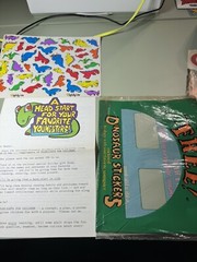 Dinosaur Stickers Vintage 1990s Highlights Reading Book Club 8×11″ 90s