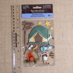 Recollections Camping Outdoor Lake Fun Dimensional Scrapbooking Stickers