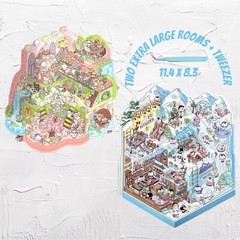 Two Extra Large (3D) 11.4 x 8.3 Isometric Scene Rooms. Ice Festival and Garden.