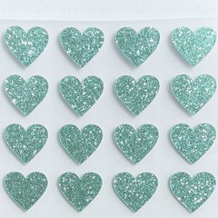 Mint Green Glitter Heart Stickers! – 1/4″ to 4 inch