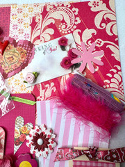 Pink LG Lot Over 140 Pcs scrapbook planner journal junk collage ephemera paper