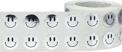 1/2″ Inch Small Metallic Silver Happy Face Labels, 1,000 Total Adhesive Stick…