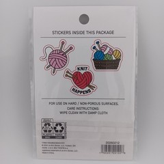 Big Twist – Knitting Vinyl Stickers – Knit Happens – Yarn Ball Basket – 3 Count