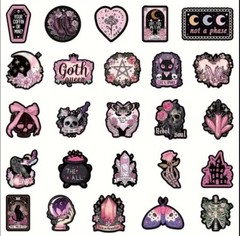10pcs Adorable Pink Goth Stickers- Scrapbook, Journal, DIY Crafts & Cards