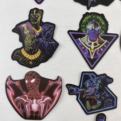 Marvel Superhero Stickers Neon BLK Avengers DC Spiderman Decal Pack Lot 35pc New