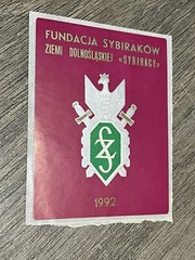 Vintage Polish Sticker Sybiracy 1992 Pink 3”X2.2”