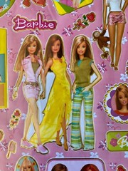 Lovely 10 Sheets of Barbie & Things Stickers 8″ X 10″ Sheet Pink
