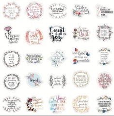 100 pcs Bible Stickers Christian Jesus Inspirational Verse Waterproof Vinyl New