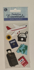 Vintage Travel Plane Passport Jolee’s Boutique Sticker Lot Dimensional Maps