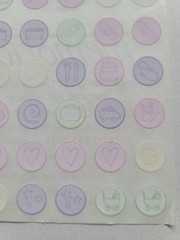 Creative Memories Baby Milestone Round Icon Pastel Pink Lavender Stickers