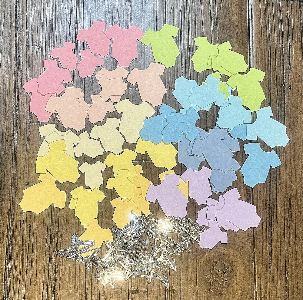 120 Pc Baby Outfit Die Cuts With Hanger 3 Sizes, 10 Colors, So Cute!