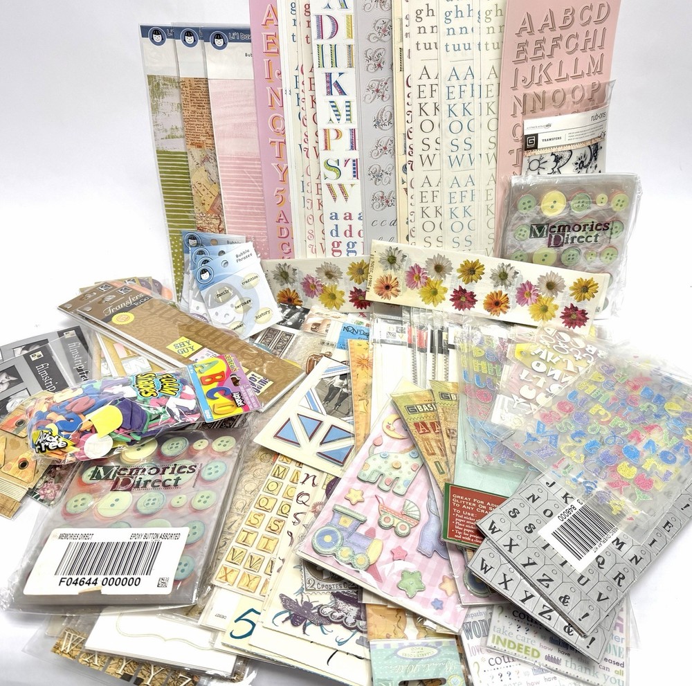 Variety Lot 200+ Sheets Vintage Scrapbooking Stckrs Anna Griffin BasicGrey K&Cco