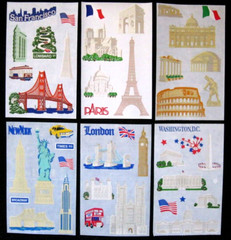 Mrs Grossman – Six 4×6 inch Laser Cut ‘Destination’ Sticker Sheets *Ships Free*