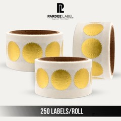 Dull Gold Seals 1″ Starburst – Foil Dull Labels 1” • 250/Roll