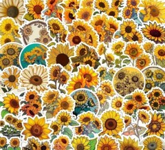 25pcs Sunflower Stickers For Scrapbook, Journal, DIY Crafts & Card Making