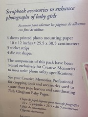 Creative Memories It’s a Girl Combination Pack 10 X 12 Stickers Die Cuts Paper