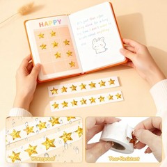 1500 Pcs Holographic Gold Stars Stickers 1 Inch Self Adhesive Foil Star Stick…