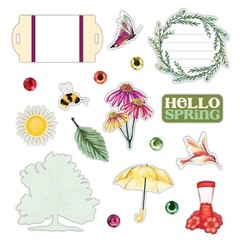 Creative Memories Painted Garden Embellishments 2023 Die Cuts & Gemstone Stkers
