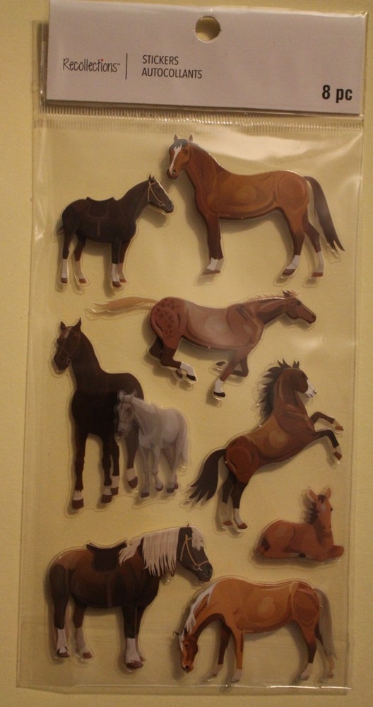 New Recollections scrapbook stickers horses foal gallop trot graze thoroughbred