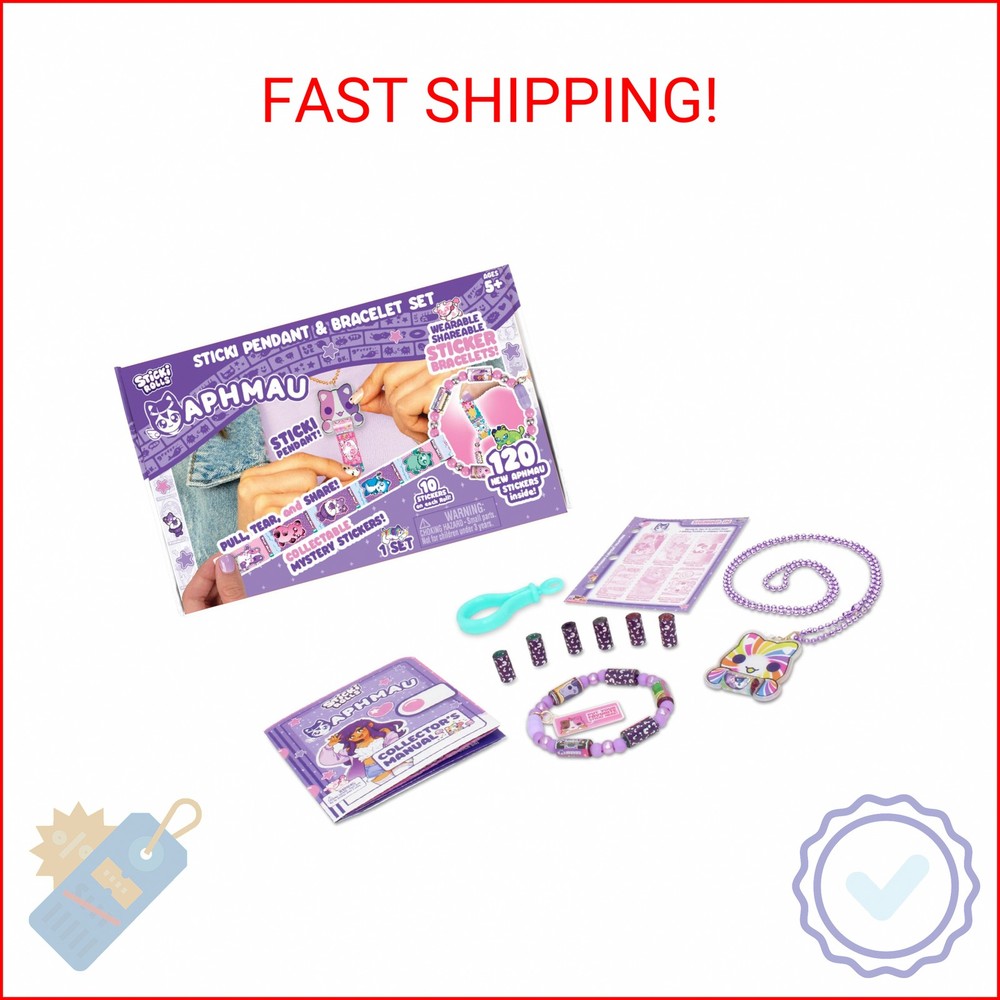 Sky Castle Sticki Rolls x Aphmau Toy Pendant & Bracelet Set – 120 Holographic St