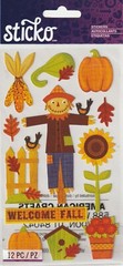Sticko flat stickers WELCOME FALL Scarecrow Pumpkin theme 86458 FAST FREE ship!