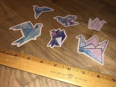 NEW Japanese ORIGAMI SWAN stickers paper craft art for planner, journal, letters