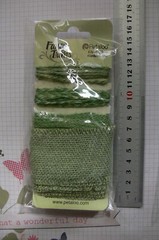 GREEN Mixed BURLAP JUTE TRIM 4 Styles Ea Piece over 1 Metre long Petaloo1483102J
