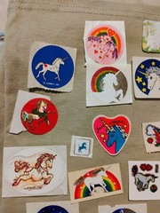 33 Vintage Unicorn Stickers, Prism Foil Hallmark Hambly Illuminations Alicorn