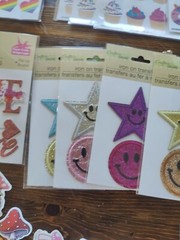 HUGE LOT of Stickers, Iron On, transfers Craft Lot w/12″x9″ Zippered storage bag
