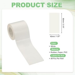 80 Pcs Thermal Sticker Paper, 1.6×3.1″ Square Thermal Printer Label, White