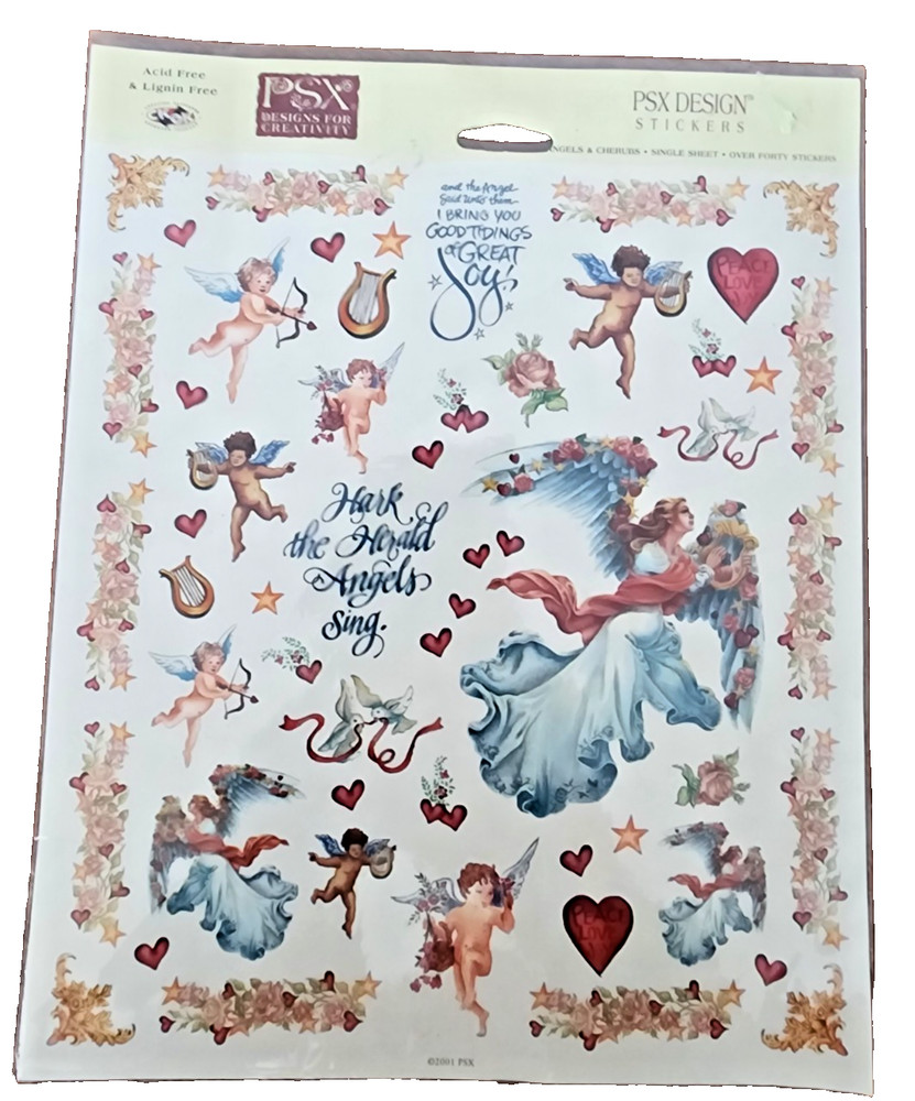 Vintage 2001 Sealed PSX Scrapbook Stickers – SG509 Angels & Cherubs