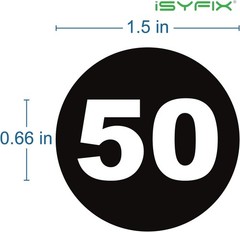 Black Consecutive Number Stickers, 1 to 50, 1 Inch, 1 Set | Vinyl Self Adhesi…