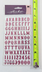 STICKO STICKERS / CARNIVAL ALPHABET SMALL HOT PINK GLITTER