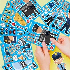 24 Sheets Make Your Own Policeman Stickers, Educational Theme Gift for Kids,