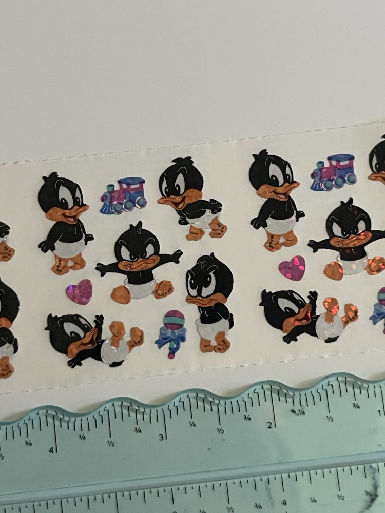 SANDYLION STICKER SHEET LOONEY TUNES BABY DAFFY DUCK PRISMATIC COLLECTIBLE RARE.