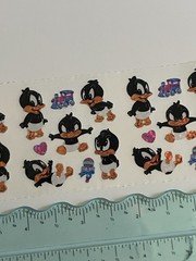 SANDYLION STICKER SHEET LOONEY TUNES BABY DAFFY DUCK PRISMATIC COLLECTIBLE RARE.