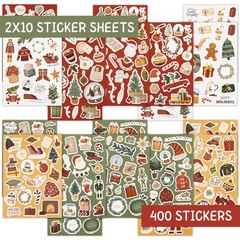 Fun Christmas Stickers for Kids – Large Set of 400 Holiday Stickers for