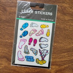 Laser Stickers Footprints Feet New Sealed Vintage