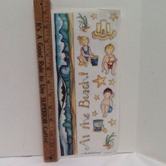 Summer Fun Beach Sandcastle 12″ Premium STICKER Border SCRAPBOOK Bo Bunny