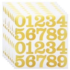 8 Sheets 2 Inch Gold Number Stickers, Adhesive and 2 inch,