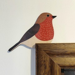 2PCS Wooden Robin Door Topper Bird Corner Wall Decor Gift Set