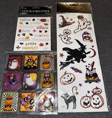 10 Packs Sticker Lot Stickers 3d Puffy Glitter Halloween Thanksgiving Pumpkins