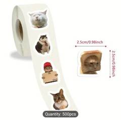 500 Mini Cute Cat Meme Stickers – Kitty Decals Phone Water Bottles Laptops